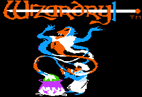 title screen of wizardry 1 apple II game